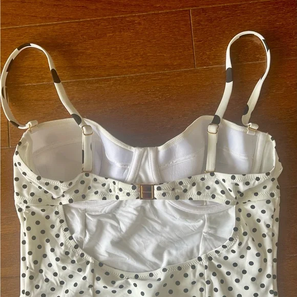 Dolce & Gabbana Black and White Polka Dot One Piece Swimsuit - Picture 4 of 4